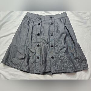 BCBG MaxAzria Kendra Chambray A-Line   Button-Front Skirt With Pockets Size 25